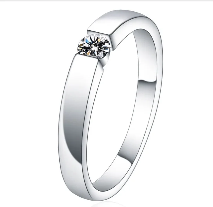 Test Positive 0.25Ct 4mm D-Color Moissanite Diamond Solitaire Ring Platinum 950 Ring Engagement Ring for Women