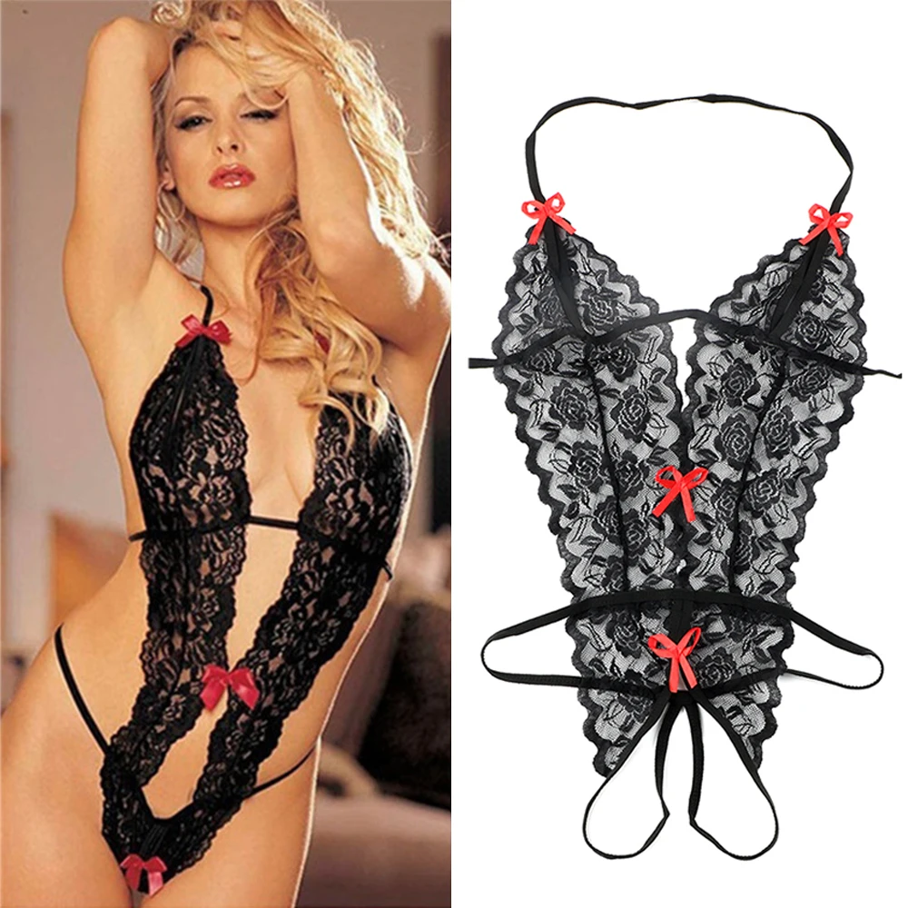 Costumes G-string Women Sexy Lingerie Hot Erotic Sexy Porn Lace One-Piece Underwear Teddy Bodysuit Summer Nighties Sleepwear