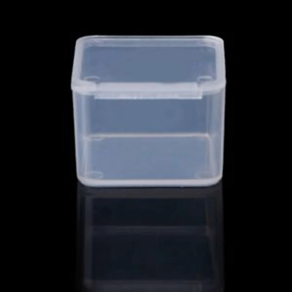 1PCS Plastic Transparent Storage Box Square Collection Container Case with Lid For Stationery Clips Washi Tape Jewelry