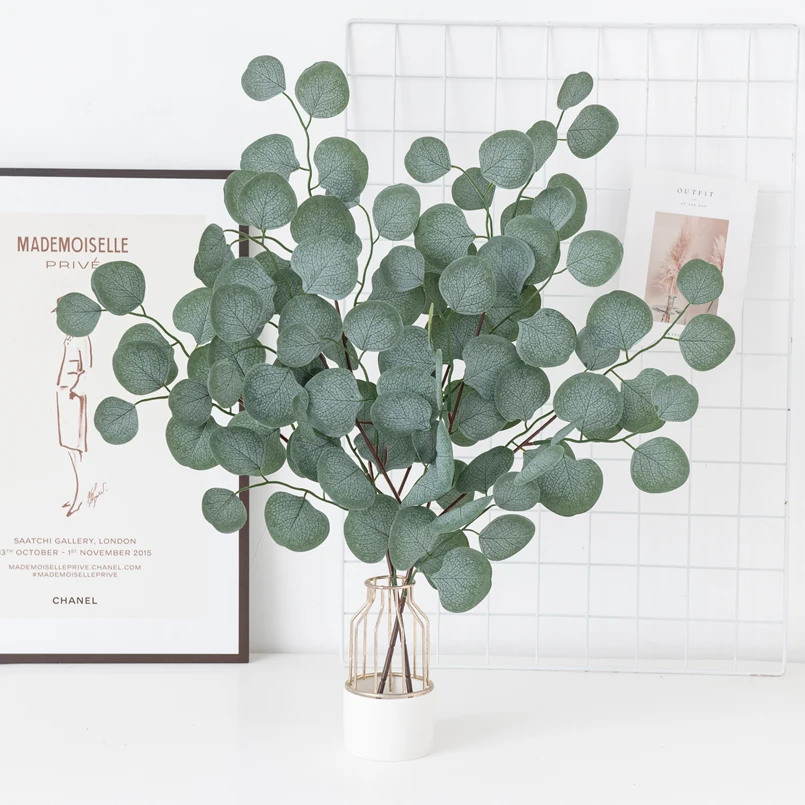 Künstliche Pflanzen Eukalyptusblatt Rebe Weihnachtsdekoration Vase für Zuhause Hochzeit Garten Rosenbogen Scrapbooking Kunstblumen – Detail 4