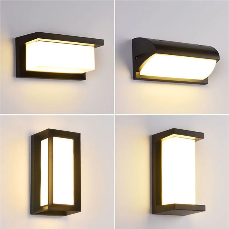 Nordic modern LED wall IP65 waterproof Acrylic lampshade sconces indoor and outdoor lighting home room garden courtyard fence