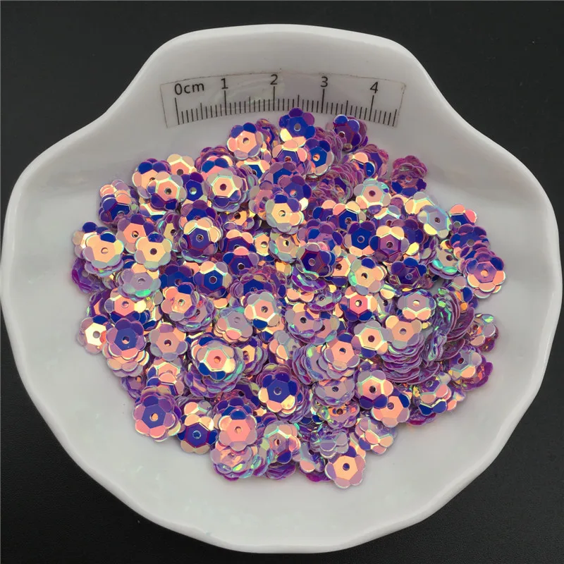 30g 8 millimetri Fiore Tazza di Colore Dorato Allentato Paillettes Paillettes Per Il Cucito, Scarpe, Cappello, bambini FAI DA TE, Artigianato Accessori Commercio All'ingrosso