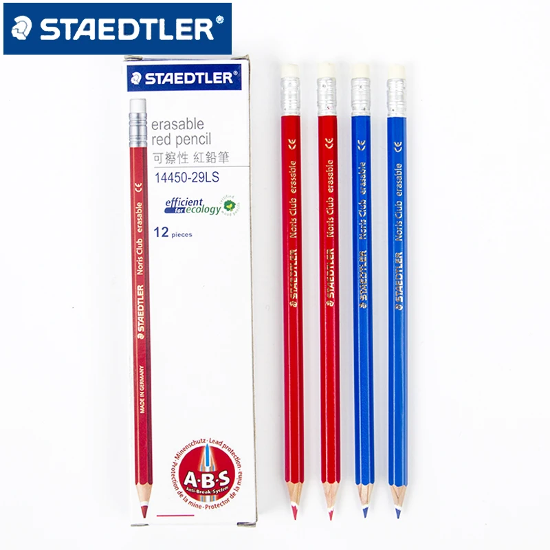 

12pcs STAEDTLER 144 Colored Pencils With Eraser Drawing Pencil School Stationery Office Art Supplies Student Painting Pencils