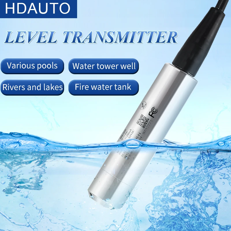 61-70m rs485 submersible level transmitter liquid level sensor rainwater water level indicator for tank