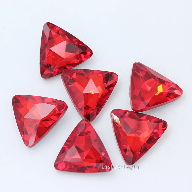 24-colors 8-23MM Crystal Glass triangle Fancy Stones fashion point back crystal  rhinestones for Jewelry Garment Accessories