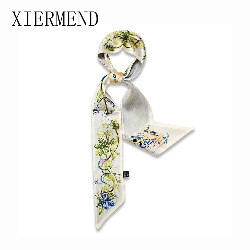 new small silk scarves spring autumn decoration joker hair ribbon bagsband small scarf tied hairband women skinny scarf