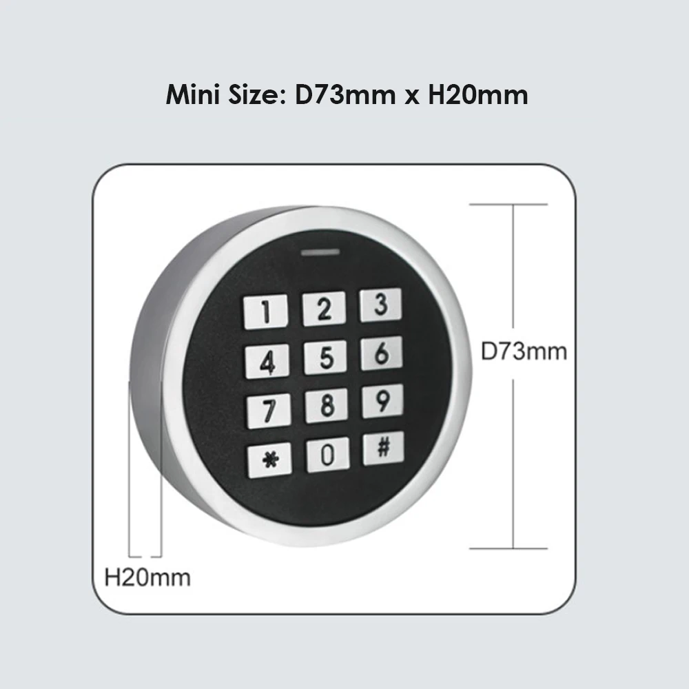 IP66 waterproof metal access control circular password swipe card mini access control integrated machine