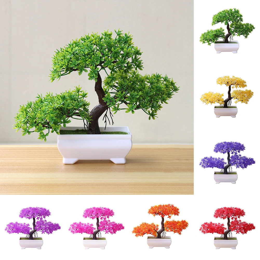 Welcoming Pine Bonsai Artificial Plants Bonsai Small Tree Pot Plant Fake Potted Ornaments For Home Decoration Hotel Garden Decor