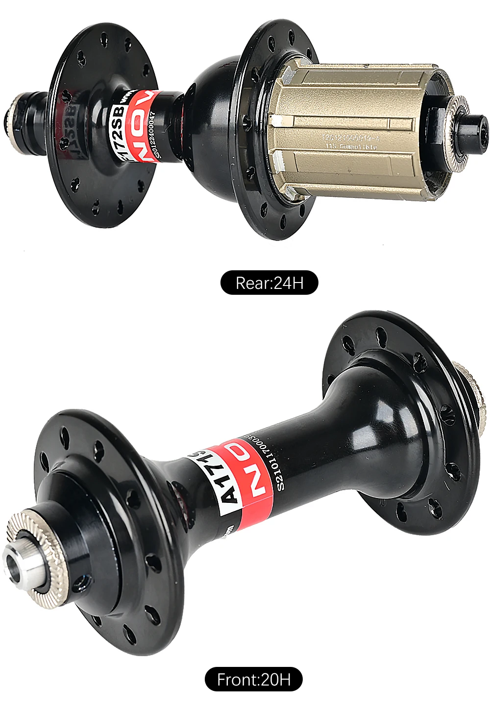NOVATEC フロント リアハブ ホイール 20H 24H ロードバイク Novatec-ロードバイクハブ,フロント,20h,リア,24h,クイック