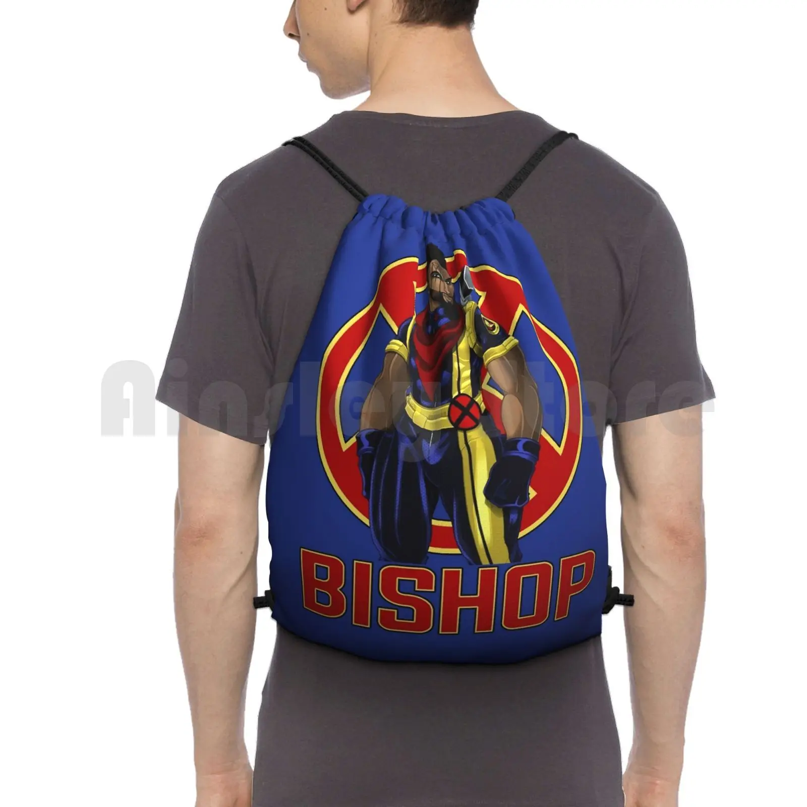 Bishop Backpack Drawstring Bags Gym Bag Waterproof Cahnartist Bishop Superhero