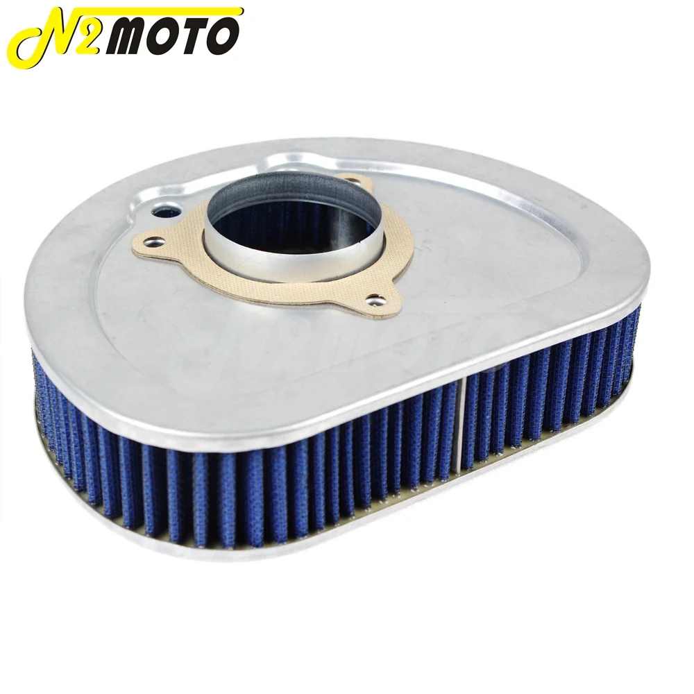 Blue Motorcycle High Flow Engineering Air Filter Air Cleaner for Harley Road King Electra Street Glide EFI FLHRI FLHT FLHX 08-12