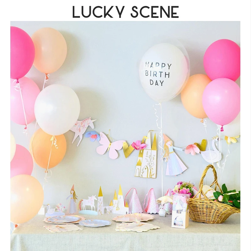 Wedding Decoration Flag Baby Birthday Party Banner Ins Unicorn Castle Princess Party Banner Baby Shower Decoration S00892