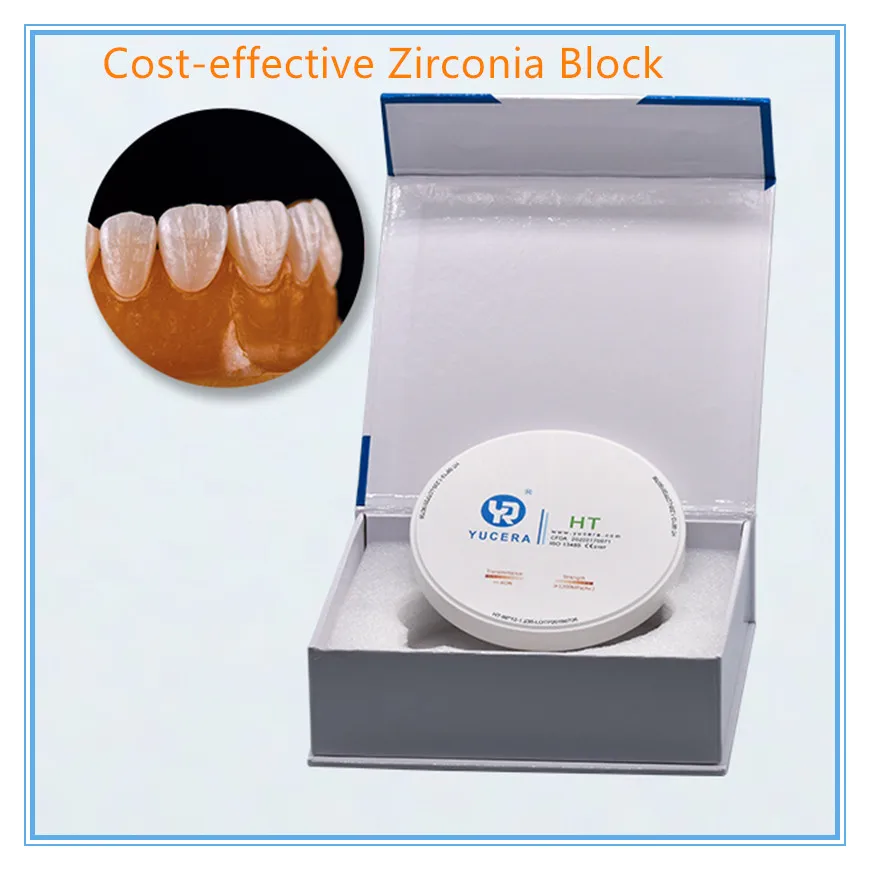 Yucera HT 98x14mm High Strength Translucency Dental Zirconia Block Blank Disc for CADCAM System