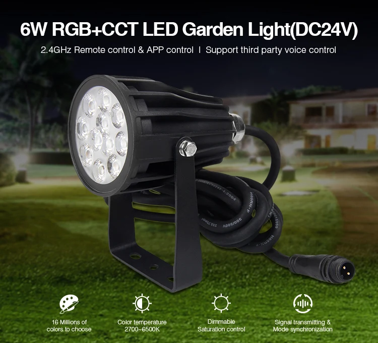 Miboxer-luces LED FUTC08 DC24V RGB + CCT 6 W para jardín, luz exterior IP66 impermeable, lámpara de jardín