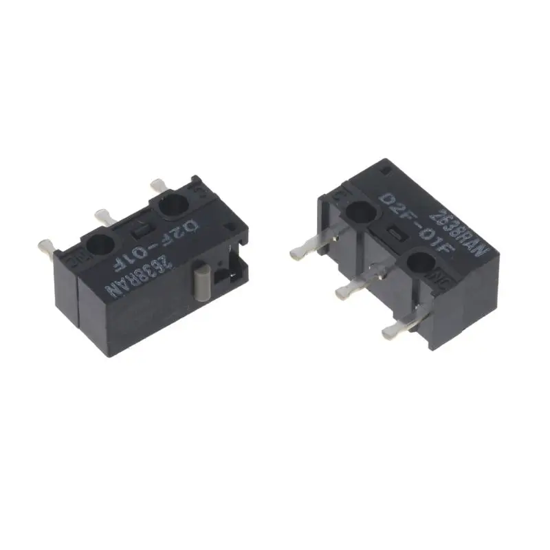 69HA 2Pcs Original OMRON Mouse Micro Switch D2F-01F Gray Dot Gold Alloy Contacts