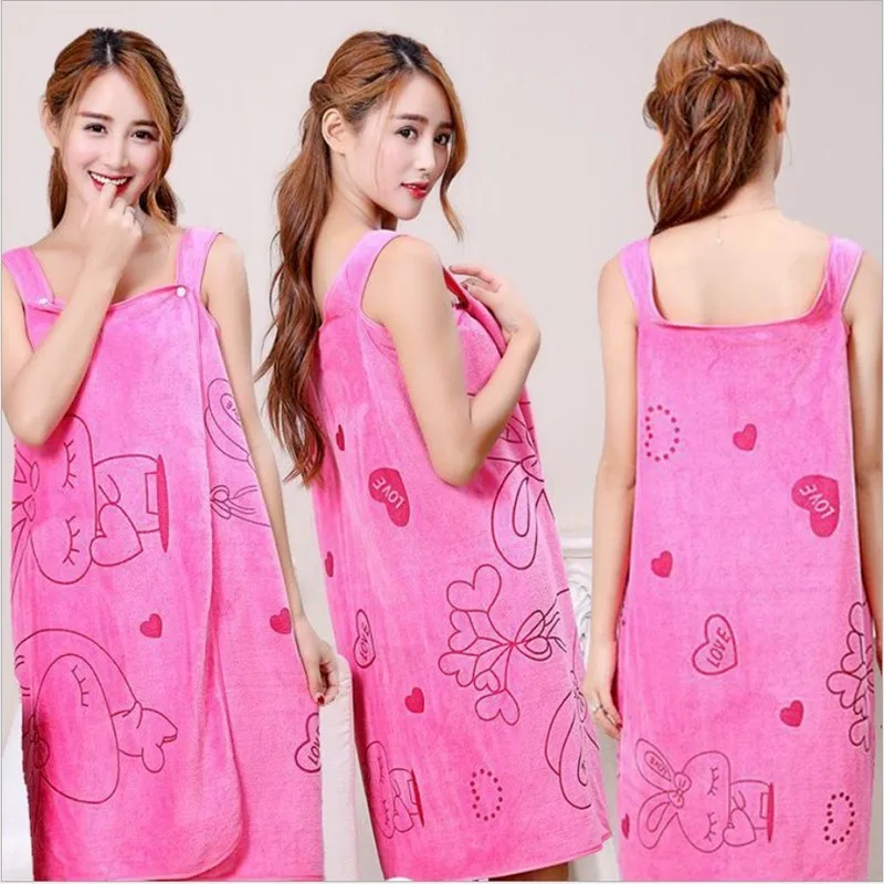 Microfiber Soft Bath Towel Fashion Women Sexy Wearable Quick Dry Magic Bathing  Spa Bathrobes Wash Clothing Beach Dresses