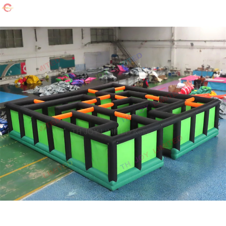 Free Air Shipping 7x7m Green Inflatable Maze Tag Outdoor Maze Arena for Sale