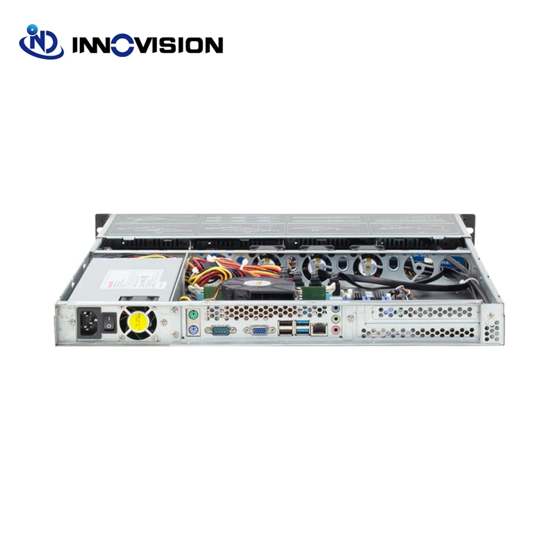 Chassi de servidor, 1u, 4 compartimentos, troca quente, 6gb, avião sata, suporta max 12x13 polegadas