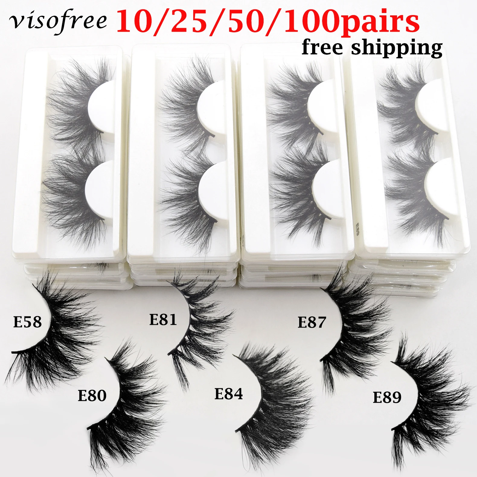 Wholesale 25mm Lashes Makeup Eyelashes 3D Mink Lashes Fluffy Soft Volume Natural long Cross False Eyelashes Eye Lashes Reusable