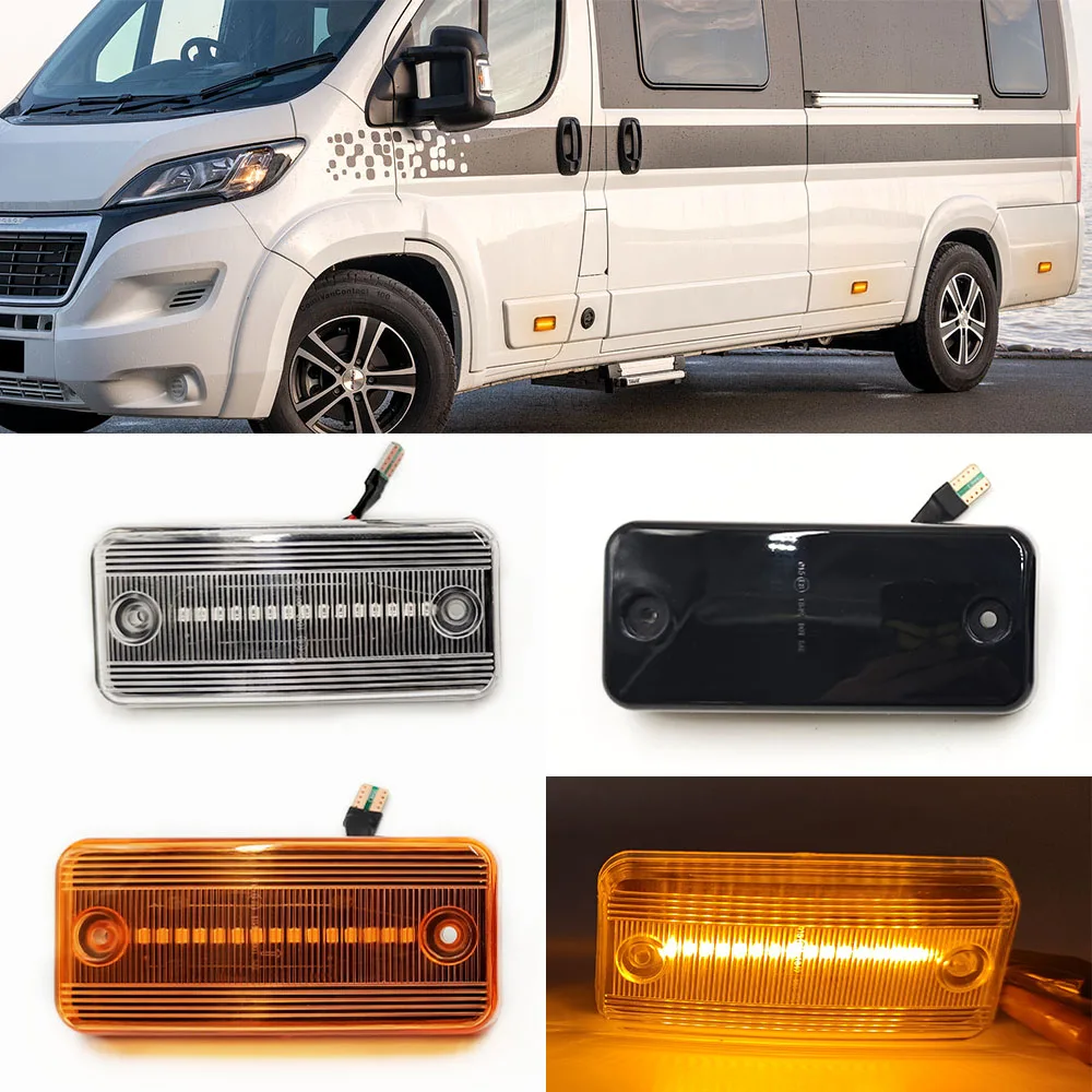 Feu de position latéral LED à flux dynamique, clignotant de voiture, 2 pièces, pour Iveco Fiat Ducato citroën relais Peugeot Boxer Renault VOLVO MAN