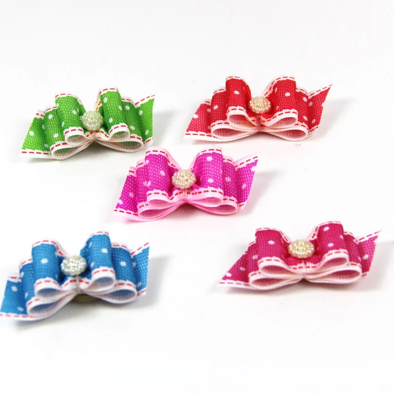 2PCS pet Bows Dog Hair Bows for Puppy Yorkshirk Small Dogs Hair Accessories Grooming Bows Rubber Bands Dog Bows Pet Supplies