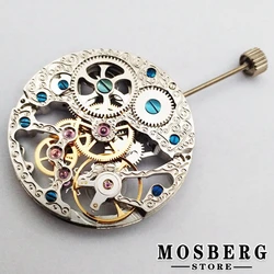 Silver Watch Movement 17 Jewels Fit ST3600 Hand Winding Mechanical Watches Accessory Parts
