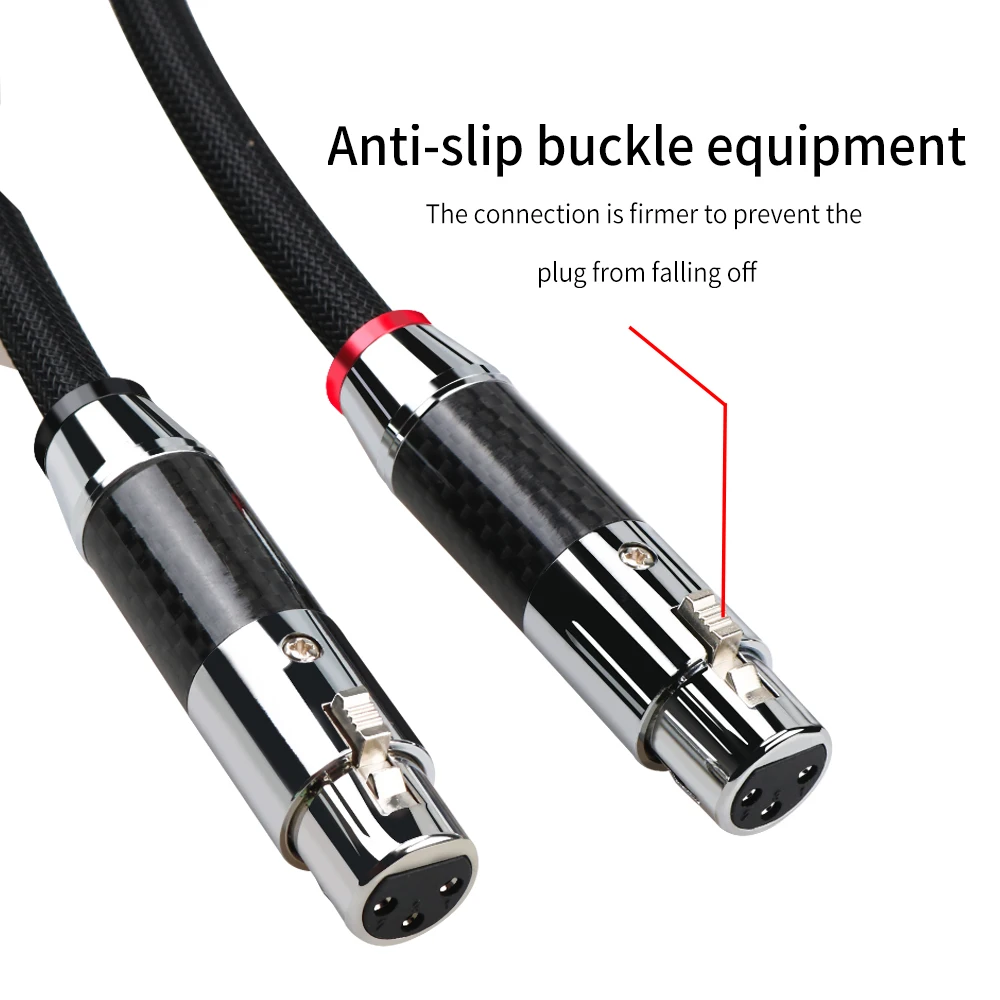 Hallo-end 6N Reinem Silber XLR Ausgeglichen Kabel Professionelle HiFi Audio Interconnect Linie Carbon Faser Stecker