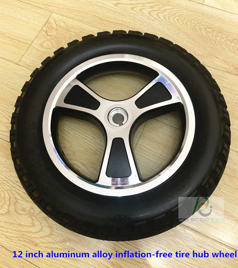 

12inch 12 inch aluminum alloy inflation-free tire hub wheel,motor drive wheel,for wheelchair scooter wheel with tires phub-12wn