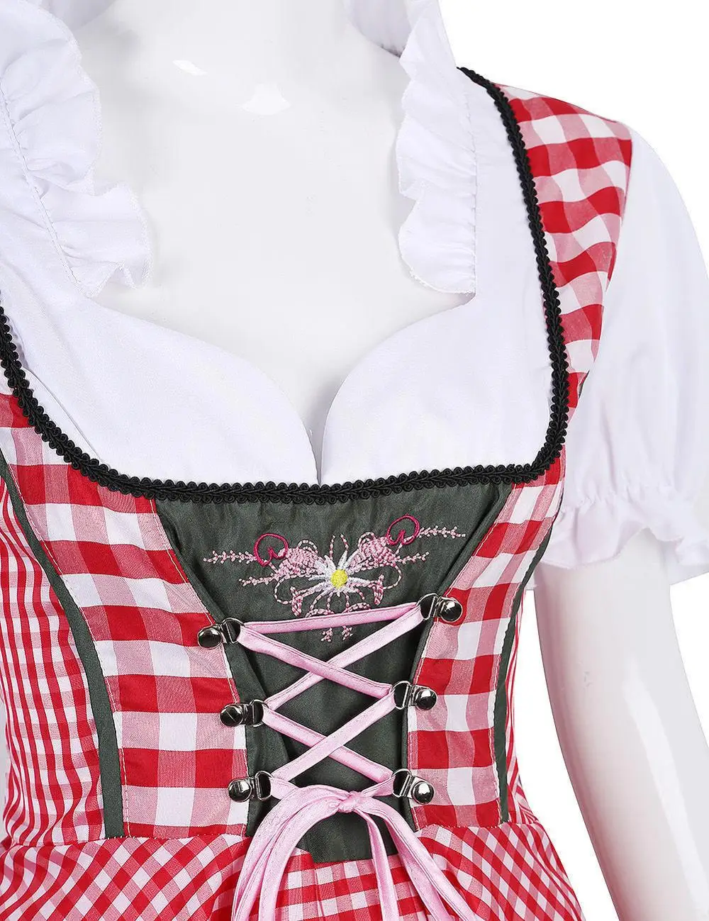 S-4XL Nữ Đức Oktoberfest Bia Cô Gái Trang Phục Bayern Bia Truyền Thống Dirndl Đầm Tạp Dề