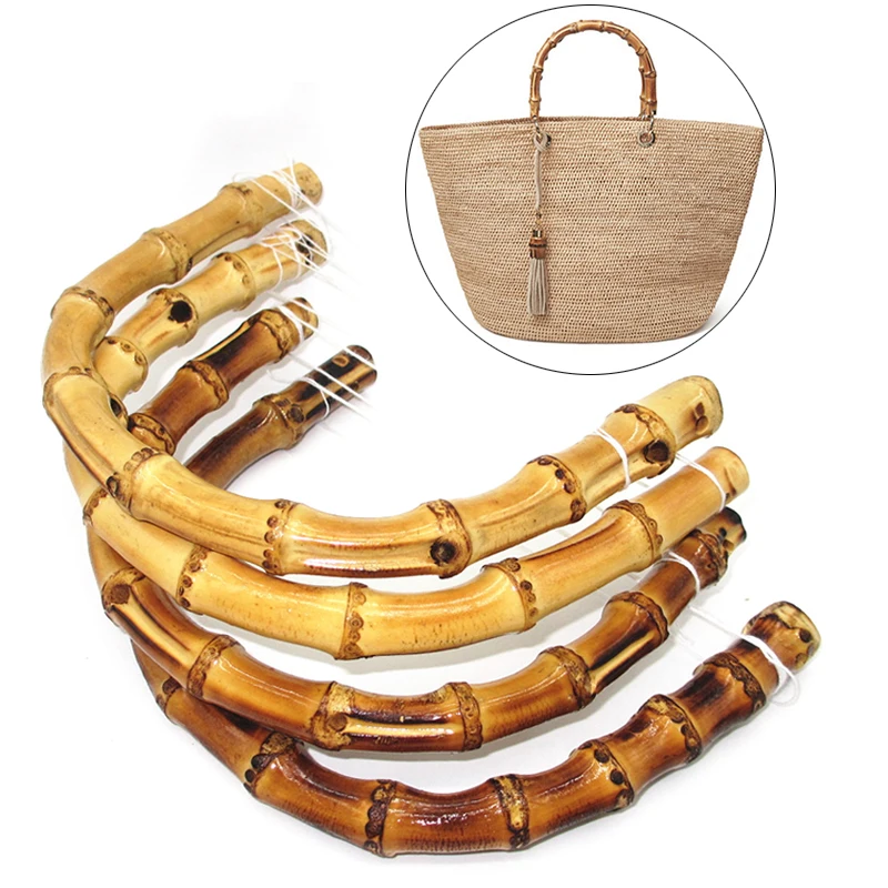 1PC Nature Bamboo Bag Handle for Handcrafted Handbag DIY Bags Accessories 2019 New Round Semicircular Bag Strap Anse De Sac