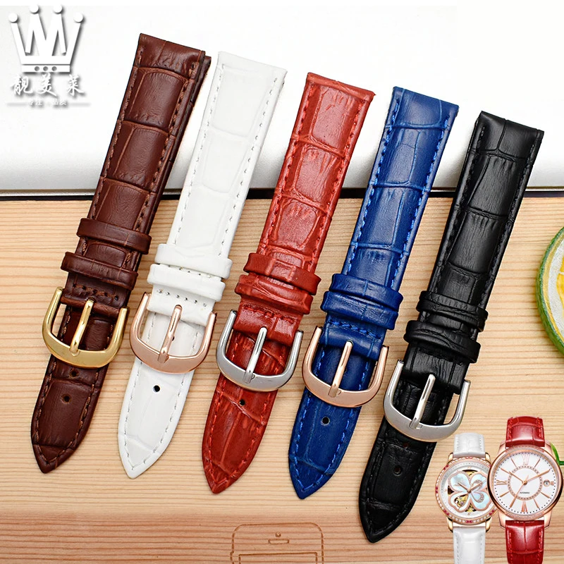 hot sell genuine leather watchband for brand wristband 12mm 14mm 15mm 16mm 17mm 18mm 19mm 20mm 22mm men women cow leather strap