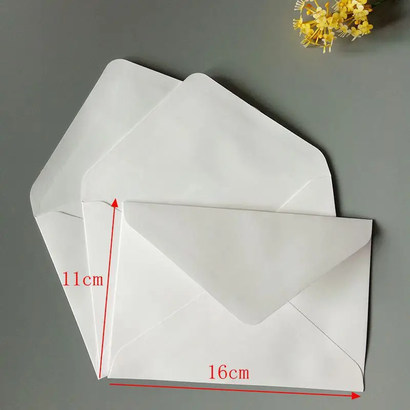 (100 pieces/Lot) 16*11cm White Envelope Blank Postcard Business Envelopes