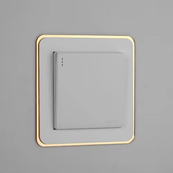 Luxury golden border acrylic switch sticker 3D wallsticker Switch protective cover waterproof Power socket decorative frame