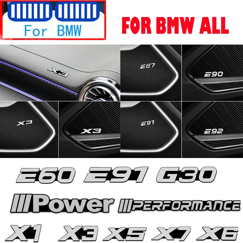 

4pcs Car Audio Video 3D Sticker for BMW E90 E46 E60 G30 X5 E70 X1 E84 F48 X3 G01 E83 E61 E70 E87 E91 E92 X6 F16 X7 Performance