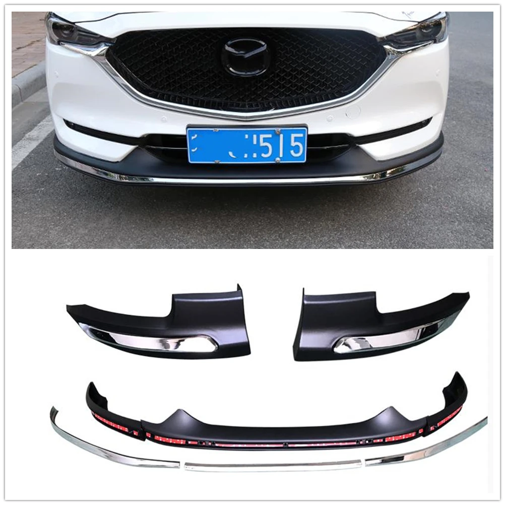 

For Mazda CX-5 CX5 2017-2018 Car Front Spoiler Lip+Rear Bumper Side Splitter Cover Lower Guard Plate Surround Canards Protector