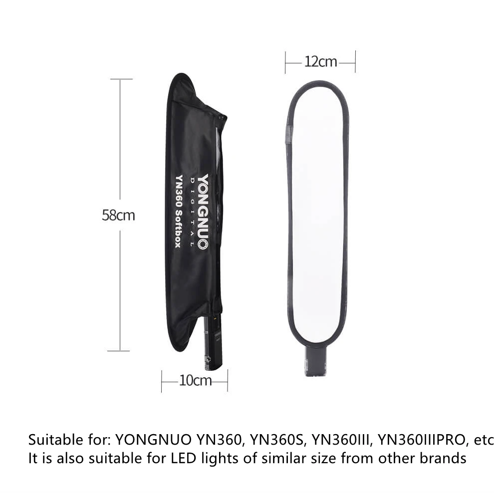 YONGNUO Long Strip Softbox Diffuser for YONGNUO YN360 YN360S YN360III YN360IIIPRO Stick LED Video Light Foldable Soft Filter