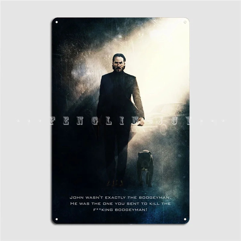 John Wick Tagline Metal Plaque Poster Wall Decor Designing Club Bar Club Party Tin sign Posters