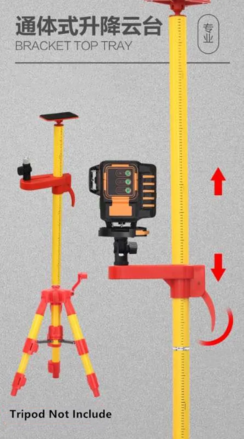 Professional Quality 4.2M Metal Tripod 5/8 and 1/4 Interface Ceiling Extend Bracket for Laser Level