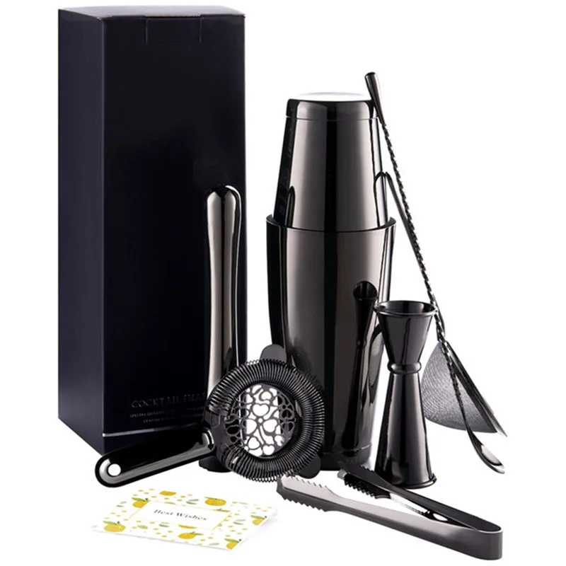 304 Stainless Steel Boston Shaker Bar Bartender Kit, Seven Piece Set