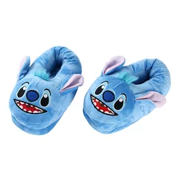 Disney Stitch-Zapatillas de algodón de dibujos animados para bebé, zapatos de interior cálidos de invierno, pantuflas de Casa de peluche, nuevos regalos de cumpleaños