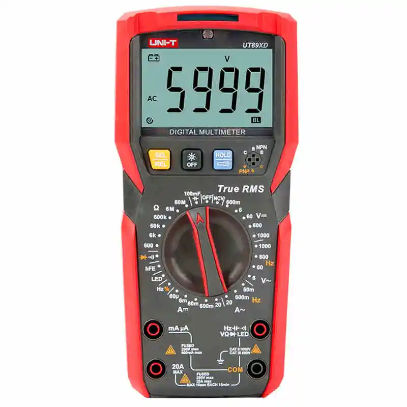 UNI-T UT89X UT89XD Professional Digital Multimeter True RMS NCV 20A Current AC DC Voltmeter Capacitance Resistance Tester