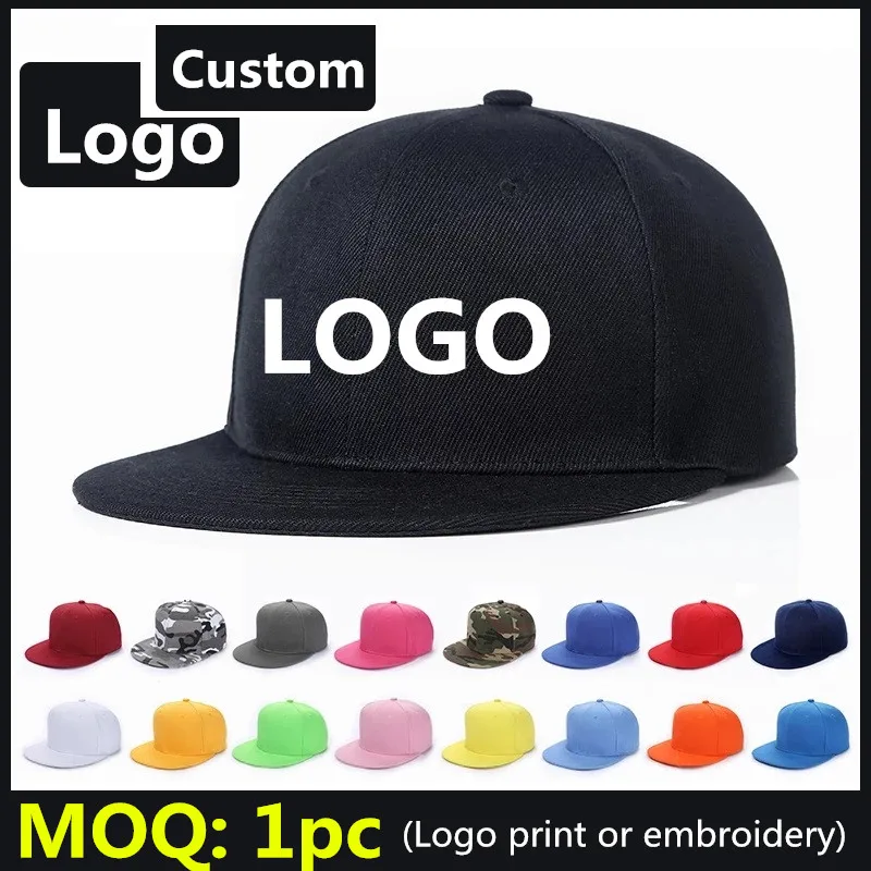 Flat bill Snapback hats With Logo embroidery Custom Trucker hat Outdoor Adult Casual Basbeall caps