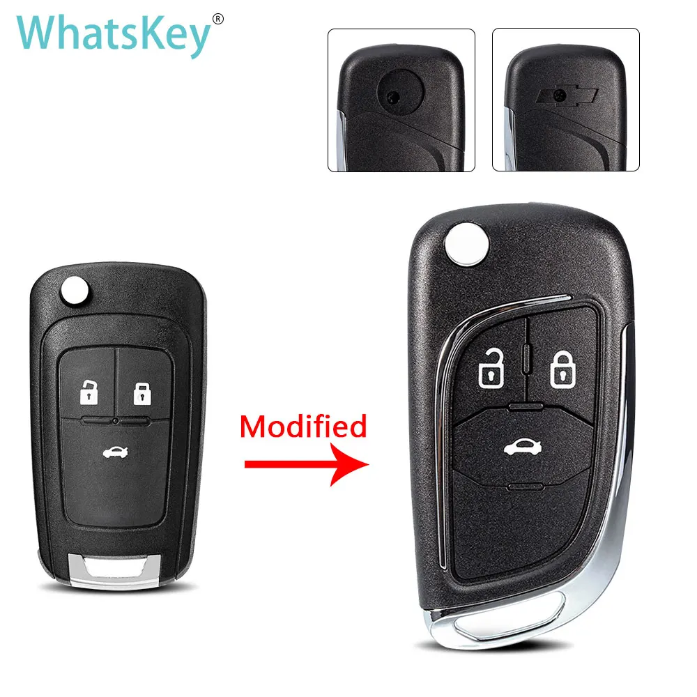 WhatsKey-funda plegable para llave de coche, carcasa para mando a distancia, para Vauxhall, Opel, Insignia, Astra J, Zafira, mokka, Chevrolet,