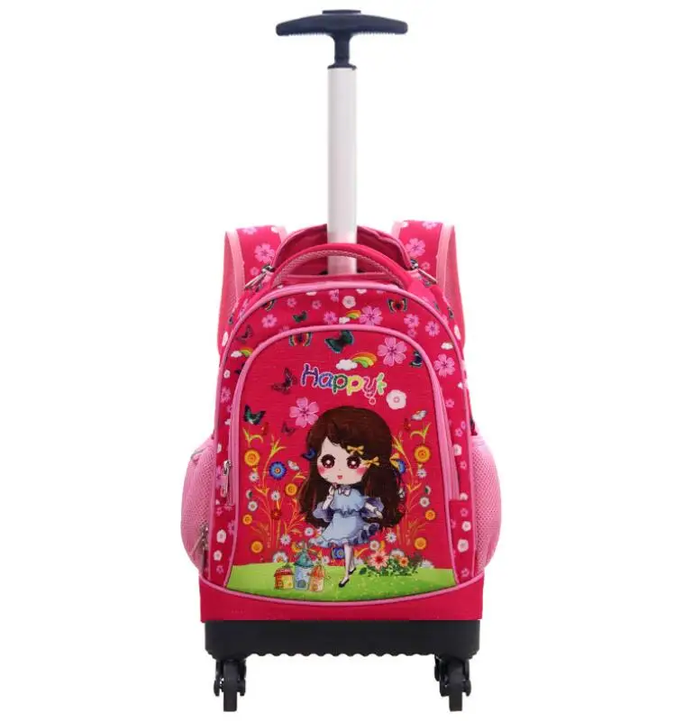 16  inch school Trolley Bag with wheels Children Rolling backpack for travel school Wheeled backpack for girls schoo trolley bag