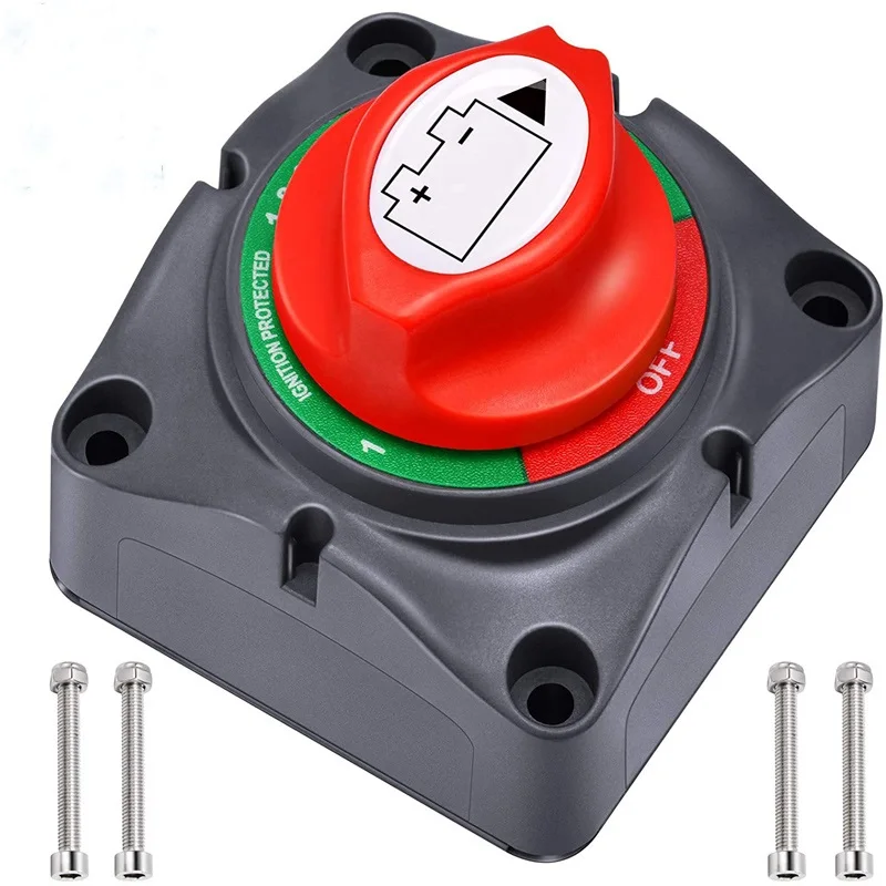 1-2-Both-Off Selector Battery Isolator Switch 12V/24V/48V 200A for Marine Boat Rv Vehicles 4 Position