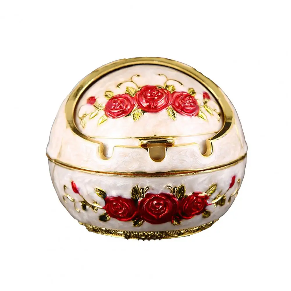 Metal Ashtray Home Party Bar Decoration Rose Flower Pattern Smoking Accessory Home Ashtray Gift