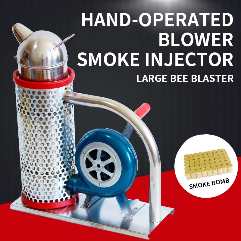 Pengasap Tipe Blower Yang Dioperasikan dengan Tangan, Lebah Asap dan Lebah, Baja Tahan Karat Anti-panas Pengasap Besar, Daya Angin Dapat Dikontrol