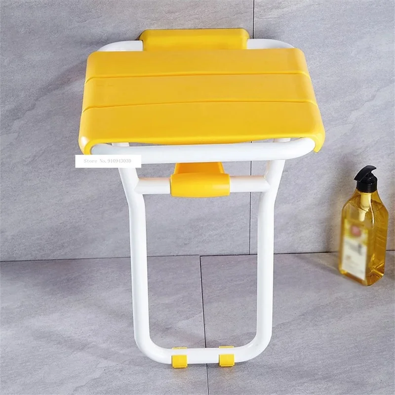 Wall Mounted Bath Stool Stainless Steel PVC Plastic Bathroom Wall Foldable Bench F olding Shower Chair Shower F olding Seat