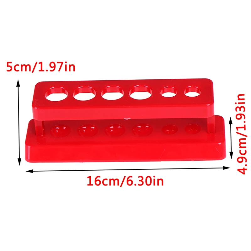 Red Plastic 6 Holes Test Tube Rack Holder Support Burette Stand Laboratory Test tube Stand Shelf Lab School Supplies