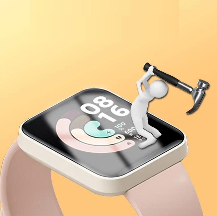 Carcasa dura brillante para Xiaomi Mi Watch Lite/Redmi, Protector de pantalla de vidrio, accesorios